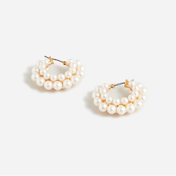 J.crew layered mini - pearl hoop earring - Picture 2 of 11